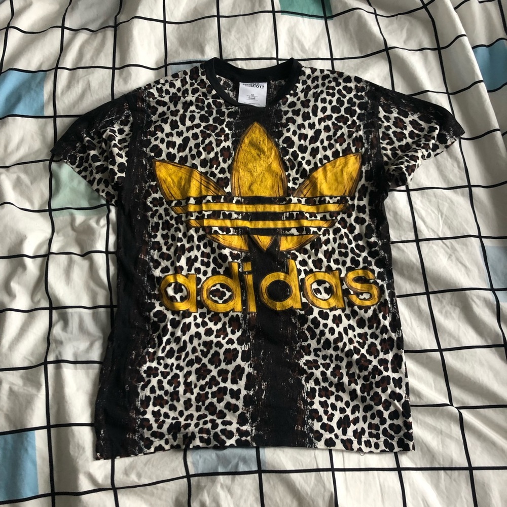 Jeremy Scott x Adidas cheetah print tee